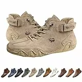 Handgemachte italienische Wildlederstiefel, Beck Shoes, wasserdichte, rutschfeste, leichte Outdoor-Sneaker for Herren, Barfußschuhe for Herren for Wandern und Autofahren, Chukka-Stiefel(Khaki,43 EU)