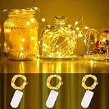 CNMTCCO Lichterkette, 3 Stück 2M 20 LED Lichterkette Innen, Lichterkette Batterie für Weihnachten Deko, Valentinstag, Hochzeiten, Weihnachtsgirlande und Partys