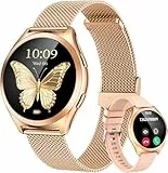 Smartwatch Damen Fitnessuhr Armbanduhr mit Telefonfunktion: Bluetooth Anruf Uhr Fitness tracker Herren Wasserdicht Smart Watch mit Herzfrequenz Schlafmonitor Schrittzähler Sportuhr Uhren Android iOS