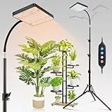 FECiDA 25 Watt Pflanzenlampe mit Ständer, Vollspektrum Pflanzenlicht für Zimmerpflanzen, Pflanzenleuchte LED 2000 Lumen, Wachstumslampe für Pflanzen, Daisy Chain Funktion, 4/8/12/16/20 Hr Timer