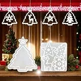 Silikonformen Gießformen, Silikonform Weihnachten, Silikonform Weihnachten Anhänger Schneeflocke Weihnachtsbaum Sterne Elch, Epoxidharz Formen Gipsformen zur Herstellung von Weihnachtsdekorationen