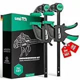 SMABIX® Einhandzwingen 2er Set zum Spannen, Dehnen, Fixieren mit einer Hand, 71Kg Spannkraft, Spannweite 300 mm, Dehnbereich 155mm - 500mm, Einhandzwinge, Zwingen, Schraubzwingen, Schnellspannzwinge