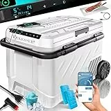 KESSER® Kompressor Kühlbox elektrisch 61 Liter | Camping Gefrierbox mit LED-Touch| Mit APP-Steuerung & Kühlakkus USB-Anschluss 12/24 V 230V | Kühlschrank Kühlung bis -20 °C für Auto LKW Weiß Schwarz