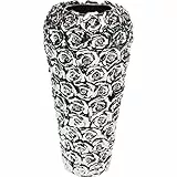 Kare Design Vase Rose Silber, Steingut, Vase Groß, Vintage, Dekorationsvase, Tischvase, Blumenvase fürs Wohnzimmer, Accessoire, 45x22x22 cm (H/B/T)