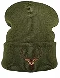Baddery Jäger Beanie - „Hirsch“ - Bestickte Strickmütze für Herren & Damen - Warme Wintermütze (One Size - Grün)