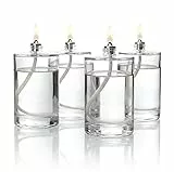 Öllampen 4er Set aus Glas 100 ml – Nachfüllbare, rußfreie Petroleumlampen – Tischbeleuchtung für Restaurant, Bar & Gastronomie – Elegante Öllampe für Wohnzimmer, Garten & Terrasse – Dekoration