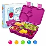 schmatzfatz BPA-Freie Lunchbox Kinder, Bento Box Kinder, Brotbox für Mädchen & Jungen, Snackbox, Perfekt für Schule, Kindergarten & Ausflüge (Lila)