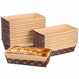PEPLAYTAL 25 Stück Rechteckige Einweg Papierbrot Pfannen 6.69X3.74X1.97In Hitzebeständige Kuchenpapierschalen Für Backen Von Brot Kuchen Und Desserts