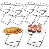 ZENFUN 10 Stück Metall-Tisch-Pizza-Pfannen-Erhöhungen, schwarzer Servierständer für Lebensmittel, stabile Pizzablech-Regale, Pizzablechhalter, ideal für Party, Buffet, Zuhause, Restaurants, Café