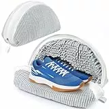 ecooe 2 Stück schuhwaschbeutel waschmaschine Wäschenetz für Schuhe,Wäschesack mit 360°-Chenille Reinigungsflaum, Wäschebeutel geeignet für Sneaker, Turnschuhe, Segeltuchschuhe usw,Grün