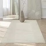 Mia´s Teppiche Rosy - stilvoller 3D Teppich mit Anti-Rutsch-Rücken, flauschig, rutschfest und pflegeleicht, Creme, 120 x 160 cm