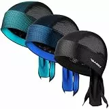 YANIKY Bandana Herren, Atmungsaktiv Kopftuch Herren, Piratentuch Sport Bandana Cap Damen Mit UV Schutz Biker Bandanas Kopftuch Hat (Bedruckt Schwarz+Blau+Blaugrün)