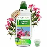 Purgrün® Oleander-Dünger 1 Liter – Prächtige Blüten und gesundes Wachstum – Premium-Flüssigdünger mit Spurennährstoffen – Erhöhte Widerstandskraft dank Kalium – Konzentrat für 200 Liter Gießwasser