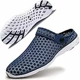 Gaatpot Hausschuhe Clogs Pantoletten Herren Atmungsaktiv Haus Pantoffeln Slip On Gartenschuhe rutschfest Sommer Beach Slippers Schuhe Dunkel-blau 45