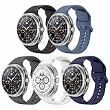 MoKo 5 Stück Sport Armband für Samsung Galaxy Watch 8 Armband 40mm 44mm/Galaxy Watch 8 Classic 46mm, Weiches Sillikon Uhrenarmband Ersatzarmband für Herren Damen, M/L, Multicolor B