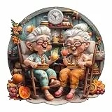 Jigfoxy Holzpuzzle für Erwachsene, Omas Party Holz Puzzle, einzigartiges Tierpuzzle aus Holz, Geschenk zu Weihnachten für Familie und Freunde, L-34 * 34cm-300Teile