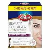 Abtei Beauty Kollagen Intensiv 5000 - für natürliche Schönheit von innen - hochdosiert, 5000 mg Kollagen-Peptide, Hyaluronsäure, Zink und Vitamin C – zuckerfrei - Monatspackung, 30 Trinkampullen