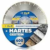 S&R Diamanttrennscheibe 400 x 25.4 x 3.0 x 10 mm in Industrie-Qualität, Diamant-Trennscheibe für Naturstein, Kunststein, Sandstein, Hartziegel, für Motortrennsägen und Tischsägen