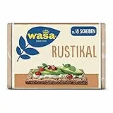 Wasa Rustikal 12x275g I 100% Roggenvollkornmehl, knusprig-rustikales Roggen-Knäckebrot mit herzhaftem Geschmack