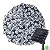 NEXVIN Solar Lichterkette Aussen 20M 200 LED, Lichterkette Außen Solar Wetterfest, 8 Modi Solar Lichterkette Weiß, Lichterkette Solar für Outdoor Garten Party Terrasse Balkon Hochzeit Weihnachten Deko