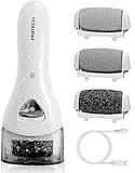 PRITECH Elektrischer Hornhautentferner Fußpflege Hornhaut Entfernen wiederaufladbar Pediküre Hornhautfeile Callus Remover (Weiß)