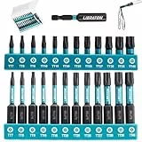 LIBRATON Torx Bit Set, 25-tlgs Torx mit Loch Set für Schlagschrauber,(T7-T40) S2-Stahl Tamper Resistant Bitsatz mit Magnetisch Spitzen 2.5cm und 5cm lang, mit Magnethalter und Aufbewahrungsbox