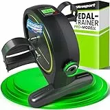 Ultrasport Pedaltrainer für Zuhause CE Zertifiziert inkl. Antirutsch-Matte und Gurt I Extraleiser Arm- und Beintrainer im Sitzen I Deskbike, Schreibtisch Fahrrad, Tischfahrrad für Senioren, Grün