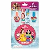 Lip Smacker Princess Beauty Pocket Collection, 4-teiliges Disney Prinzessin Makeup-Set für Kinder Inklusive Lippenbalsam und Nagellack, Disney Prinzessin Schminkdose, Disney Prinzessin Geschenke