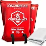 Contrablaze - 2er Set Feuerlöschdecke 1,6x1,8m – Löschdecke für Küche & Haushalt – Feuerdecke für Notfälle, Brandschutzdecke EN Norm Zertifiziert, Notfalldecke für Zuhause und Auto - Fire Blanket