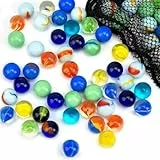 HAKACC 160 Stück Glasmurmeln, 16mm Bunte Murmeln mit Einzigartigen Mustern, Perfekt für Kinderspiele, Deko & DIY-Projekte, Mischfarben