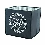 roba Kinder Aufbewahrungsbox Rock Star Baby 3 - Canvas Box aus Stoff für Spielzeug - Deko im Kinderzimmer - Anthrazit / Weiß