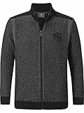 Jan Vanderstorm Herren Strickjacke Halsten Jacke Mit Reißverschluss | Baumwoll-Mischung | Große Größen L-7xl schwarz, XL - 56/58
