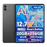 TECLAST Tablet Gaming 2K Display 12.7 Zoll, Helio G99 Android Tablets, Dual SIM LTE, 20GB+256GB/TF 4TB, 10000mAh Akku, 30W Schnellladung, Widevine L1, GPS/GMS, TypeC Anschluss, Unterstützung Gemini AI