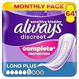 Always Discreet Inkontinenzeinlagen für Frauen Long Plus 64 Stück Extra Sicher und Diskret