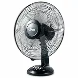 ARDES - Ardes-Tischventilator, 40 cm, 5 Flügel, oszillierend, Total Black, Ardes-Ventilator, 3 Geschwindigkeitsstufen, leise, Modell AR5S41