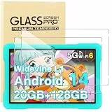 KUSINHOKA Schutzfolie für FACETEL Kinder Tablet U8/UJJ U8 10.1 Zoll Folie, 2 Stück 9H Härte [Anti-Kratzen] Anti-Fingerabdruck Gehärtetem Schutzglas, HD [Hohe Empfindlichkeit] Displayschutzfolie