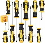 11Pcs Schraubendreher Set mit Magnetisch Spitze, 5 Größe Chrom-Vanadium-Stahl Schraubendreher Schraubenzieher Satz Rutschfest inkl. 5x Schlitz & 5x PH Schraubendrehersatz mit Werkzeugtasche