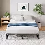 Zinus Joseph Bettgestell 100x200 cm - Metallbett 100x200 mit Lattenrost aus Holz - 25 cm Hohe Plattform mit Freiraum Darunter - Kompakte Verpackung & Einfache Montage - Schwarz