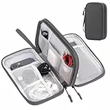 Arae Elektronik Zubehör Organizer, Kabeltasche Travel Essentials, Doppelschicht Reise Kabel Tasche, Electronic Accessories für Ladegerät, USB, SD Karten (Dunkelgrau, S)