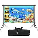 VenirCool TS1018A Projektor-Leinwand mit Ständer, tragbar, für den Innen- und Außenbereich, Hinterhof-Film-Setup, 100 Zoll (254 cm) Rückprojektionsleinwand