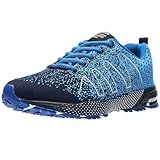 ASHION Turnschuhe Herren Sneaker Laufschuhe Sportschuhe Atmungsaktiv Sneaker Leichte Straßenlaufschuhe,B Blau,42 EU