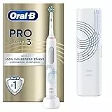 Oral-B Pro Series 3 Elektrische Zahnbürste/Electric Toothbrush, 1 Aufsteckbürste, 3 Putzmodi und visuelle 360° Andruckkontrolle für Zahnpflege, Reiseetui, Special Edition, Designed by Braun, white