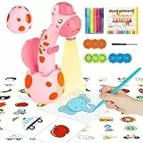MOMSIV Zeichenprojektor für Kinder, Projektor Verfolgen und Zeichnen Toy, Zeichenbrett Zeichenspielset Spielzeug mit 72 farbenfrohen Mustern für Jungen und Mädchen Geschenke, Rosa
