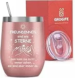 Grogife Edelstahl-Trinkbecher für sie – Ideal für Kaffee oder Wein unterwegs. Doppelwandige Isolation hält die Temperatur länger, zeitlos elegant und perfekt für den täglichen Gebrauch
