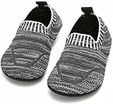 BARFULKER Hausschuhe Kinder Jungen Lauflernschuhe Mädchen Hüttenschuhe Baby Pantoffeln Bequem Leicht Rutschfeste Kleinkinder Lauflernschuhe Turnschläppchen Barfußschuhe Slippers(Grau,30/31 EU)