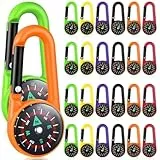 STOBOK 24 Stücke Kompass Schlüsselanhänger Bunte Karabiner Kompass Kunststoff Kompassclips Taschenkompass Gürtelclips Für Outdoor Camping Party Spielzeug