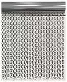 Grau Aluminium Kettenvorhang Metall Türvorhang Insektenschutz Doppelhaken Silber - Extra Breit - 120cm x 210cm