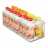 InterDesign iDesign stapelbarer Aufbewahrungskorb aus recyceltem Kunststoff mit Griffen, transparent