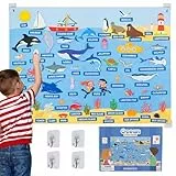 BONNYCO Filztafel mit 107 Meerestiere-Figuren. Montessori-Spielzeug und Geburtstags Geschenke für Kinder von 3 bis 8 Jahren. Sensoriktafel für Autismus, Lernspiele vom Ozean