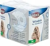 TRIXIE Windeln für Hündinnen - Größe M - Taillenumfang: 32 - 48 cm - ideal für Inkontinenz, Läufigkeit und nach Operationen - Gummizug an Bund und Beinausschnitten - Rutenöffnung - 12 Stück - 23633